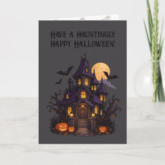 Tarjeta Casa Embrujada – Diseño de Halloween 🎃