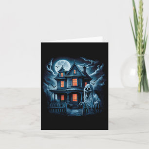 Tarjeta Casa embrujada espeluznante disfraz de Halloween d