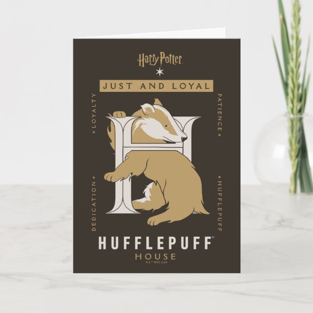 Tarjeta Casa HuFFLEPUFF™ Justa Y Leal (Anverso)