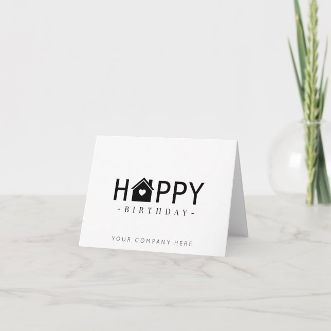 Tarjeta Casa Profesional Feliz Cumpleaños Inmobiliario (Anverso)