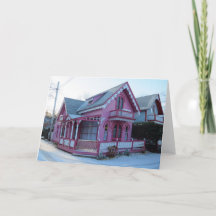 Casa rosa en la nieve - Viñetería de Martha