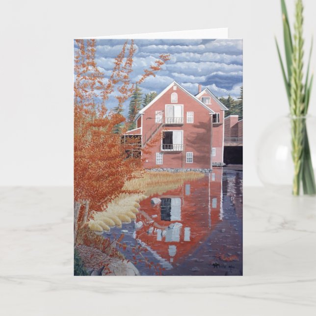 Tarjeta Casa Rosa en Otoño (Anverso)