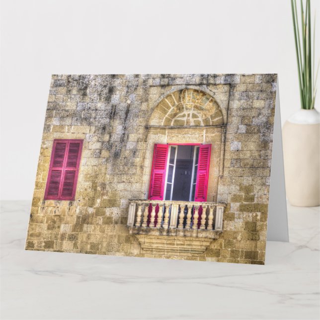 Tarjeta Casa tradicional maltesa Mdina Malta (Anverso)