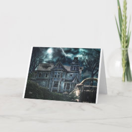 Tarjeta Casa Victoriana de Halloween