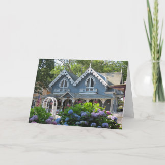 Tarjeta Casa victoriana en azul - Viñetería de Martha