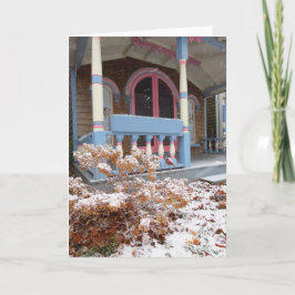 Tarjeta Casa victoriana en la nieve - Viñedo de Martha