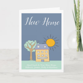 Tarjeta Casa y árbol de corte nuevo hogar personalizado