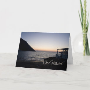 Tarjeta casada de la invitación de la puesta del