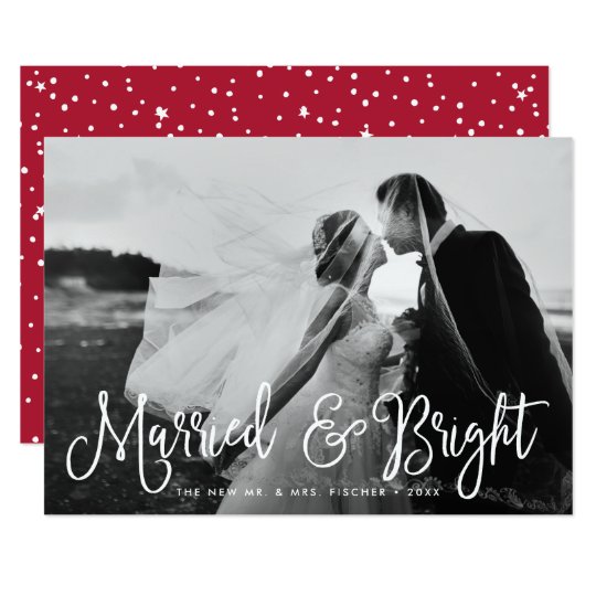 Tarjeta casada y brillante de la foto del día de
