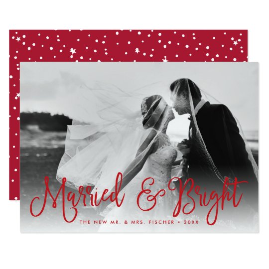 Tarjeta casada y brillante de la foto del día de invitación 12,7 x 17,8 cm