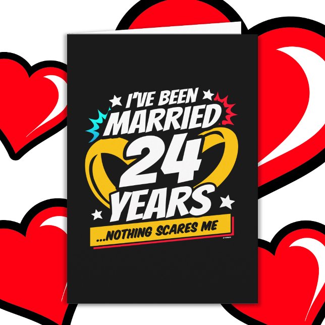 Tarjeta Casado 24 años de curioso 24 aniversario Boda (Subido por el creador)