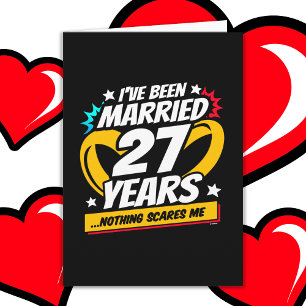 Tarjeta Casado 27 años Gracioso 27° aniversario Boda