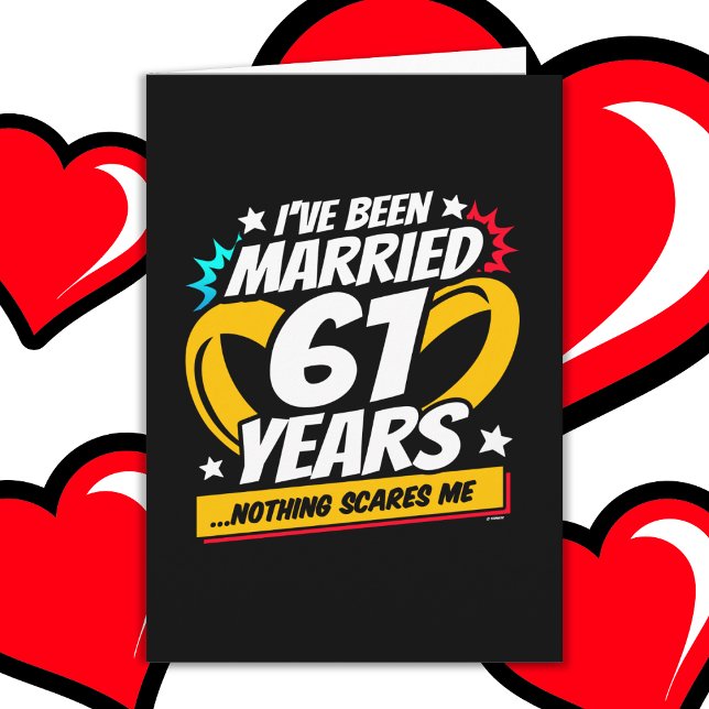 Tarjeta Casado 61 años Gracioso 61° aniversario Boda (Subido por el creador)