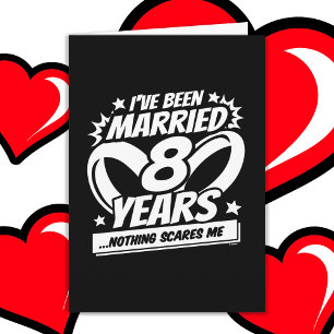 Tarjeta Casado 8 años de curioso octavo aniversario Boda