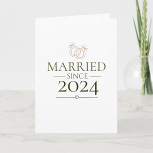 Tarjeta Casados Desde Año Personalizado Minimalista Pareja