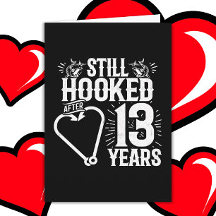 Tarjeta Casados Durante 13 Años Pescando Funny 13 Aniversa