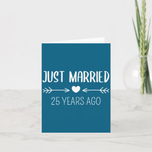Tarjeta Casados hace 25 años ilustración 25º aniversario