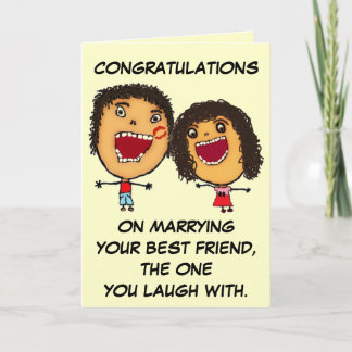 Tarjeta Casarse con tu mejor amigo felicitaciones