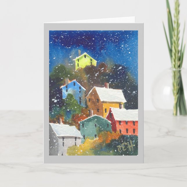 Tarjeta Casas de la ladera Nevado Pittsburgh (Anverso)