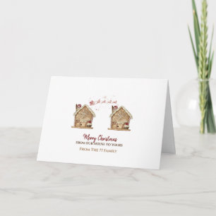 Tarjeta Casas de pan de jengibre, de nuestra casa a la tuy