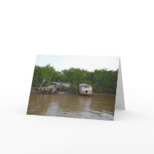 Casas del zanco en el río Amazonas