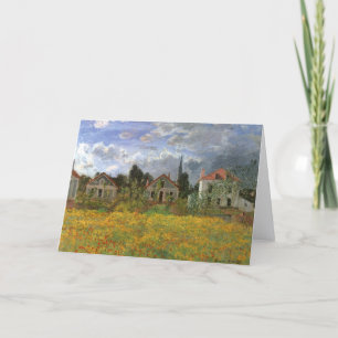 Tarjeta Casas en Argenteuil por Claude Monet, arte vintage