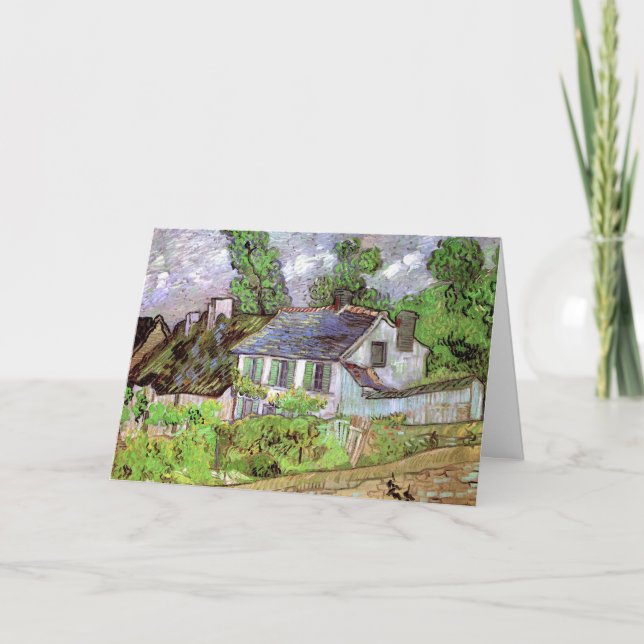Tarjeta Casas en Auvers de Vincent van Gogh (Anverso)