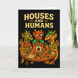 Tarjeta Casas Y Humanos Divertido Geeky Rpg Nerd Jugadores