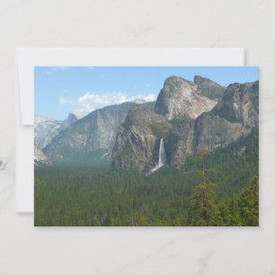 Tarjeta Cascada Bridalveil y Half Dome en Yosemite