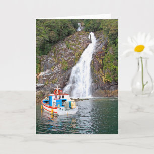 Tarjeta Cascada de barco y cascada, Chile