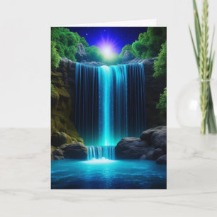 Tarjeta Cascada de bonito en cumpleaños pacífico nocturno