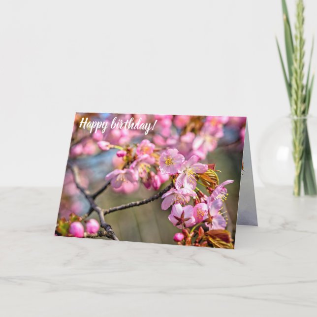Tarjeta Cascada De Flores De Sakura En Un Día De Primavera (Anverso)