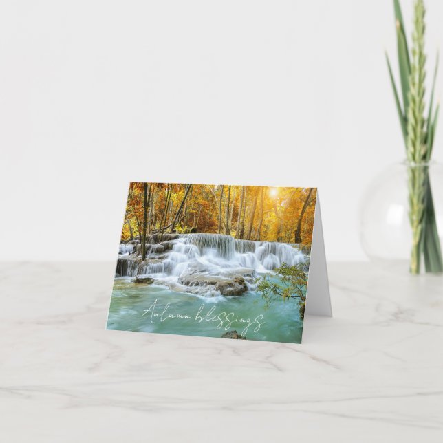 Tarjeta Cascada de otoño con texto personalizado (Anverso)