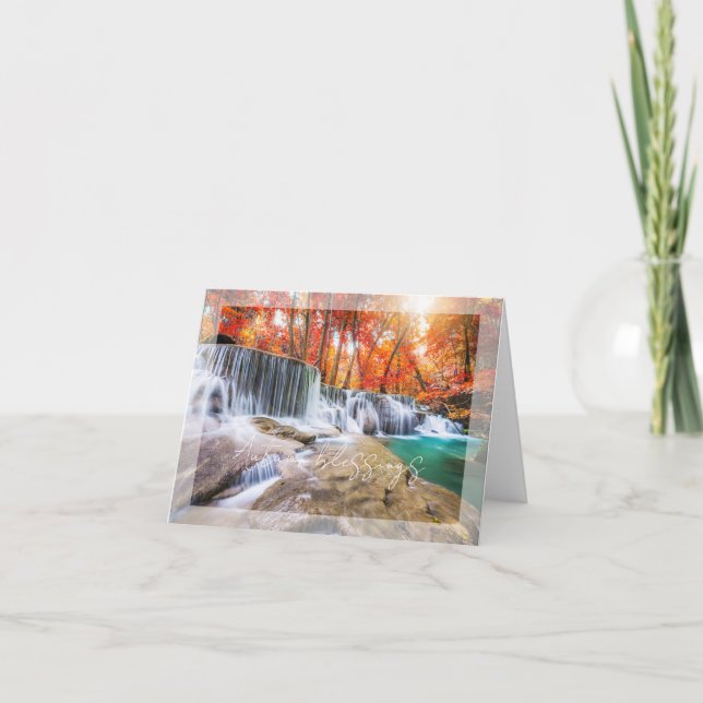 Tarjeta Cascada de otoño con texto personalizado (Anverso)