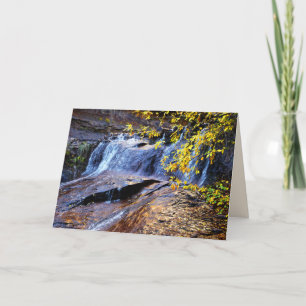 Tarjeta Cascada de otoño: Golden Leaves Subway Blank dentr