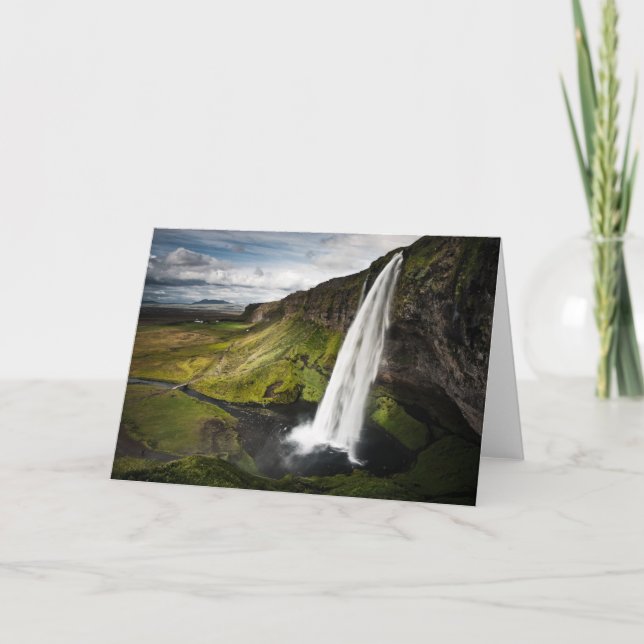 Tarjeta Cascada el | Islandia de Seljalandsfoss (Anverso)