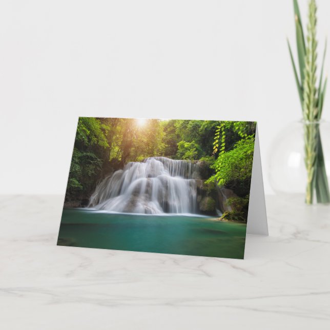 Tarjeta Cascada el | Kanjanaburi Tailandia de Erawan (Anverso)
