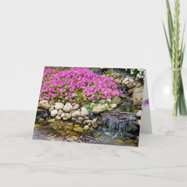 Tarjeta cascada en el jardín de rocas por simpatía (Anverso)