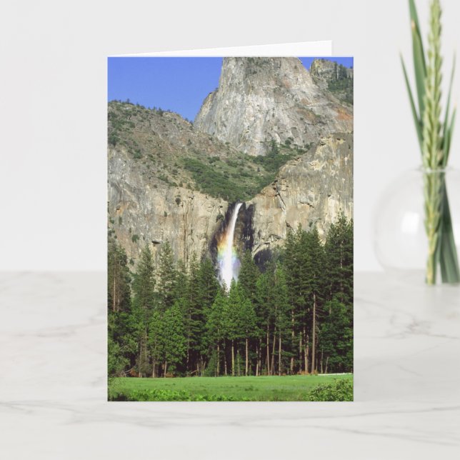 Tarjeta Cascada en el parque nacional de Yosemite, (Anverso)