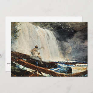 Tarjeta Cascada en los Adirondacks por Winslow Homer
