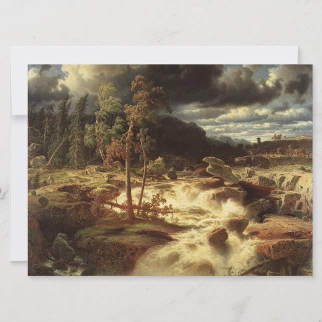 Tarjeta Cascada en Suecia (por Marcus Larson) (Anverso)