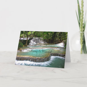 Tarjeta Cascada Kuang Si, naturaleza,