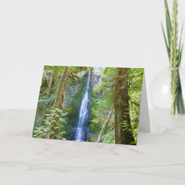 Tarjeta Cascada Marymere I en el Parque Nacional Olímpico (Anverso)