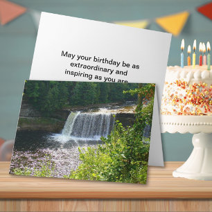 Tarjeta Cascada Superior Tahquamenon Michigan Cumpleaños
