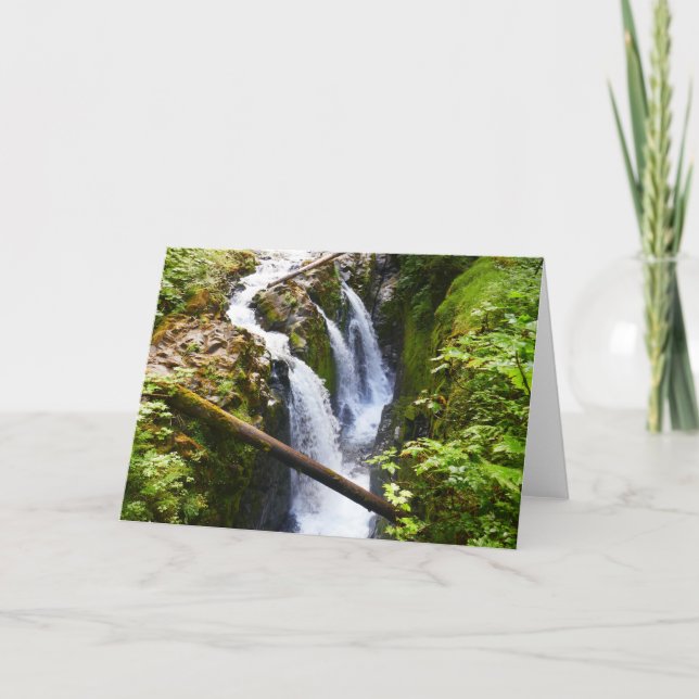 Tarjeta Cascadas Sol Duc I en el Parque Nacional Olímpico (Anverso)