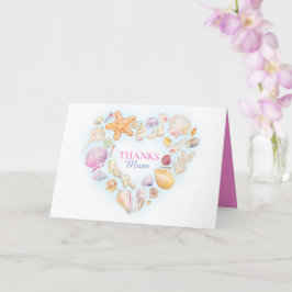 Tarjeta Cáscaras de mar acuarela arte de la carta del Día 
