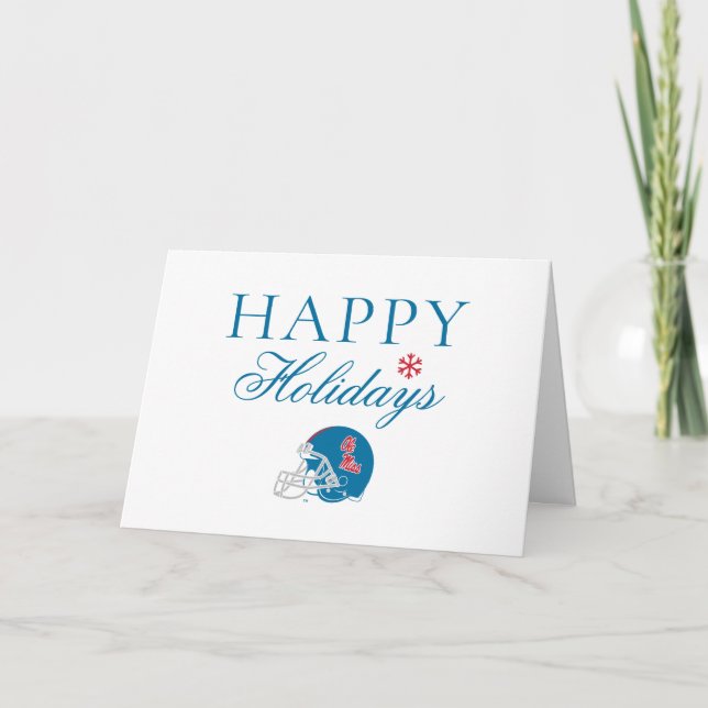 Tarjeta Casco de fútbol de Ole Miss | Azul claro (Anverso)