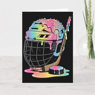 Tarjeta Casco de Hockey sobre Hielo Palo Disco Hockey Drip