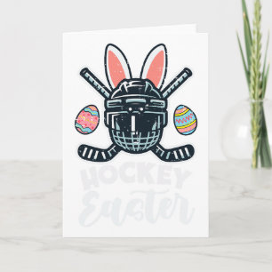 Tarjeta Casco de Pascua de Hockey sobre Hielo Deportes Hom