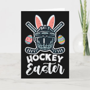 Tarjeta Casco de Pascua de Hockey sobre Hielo Deportes Hom